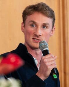 Maximilian Hahnenkamp spricht bei den Nürnberger Gesprächen 2026.