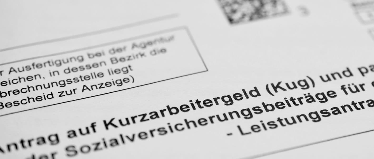 Ausschnitt aus einem Antrag auf Kurzarbeitergeld